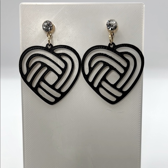 Handmade Jewelry - Black Heart Earrings